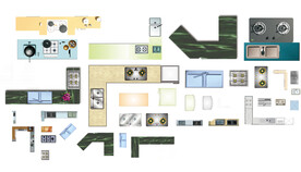 厨房厨电高清彩平素材PSD