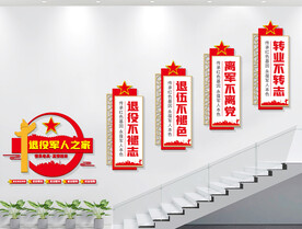 退役军人之家楼梯文化墙