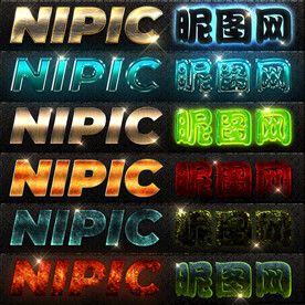 炫酷3d字体样式特效立体字模板