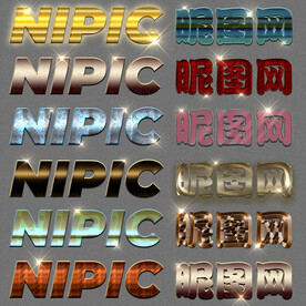 炫酷3d字体样式特效立体字模板