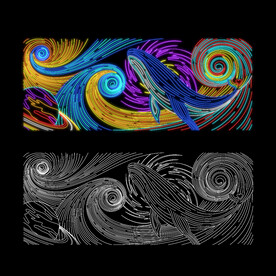 矢量星空霓虹灯饰画设计图