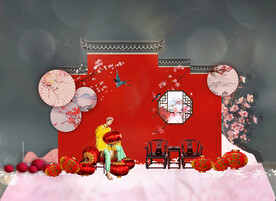 红色古风国潮宫墙