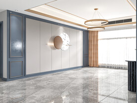 现代客厅背景墙场景空景