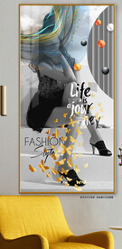 抽象烟雾立体球时尚美女装饰画