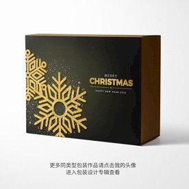 圣诞新年礼品盒带层平面图