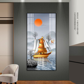 一帆风顺客厅玄关挂画床头装饰画
