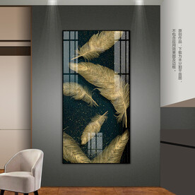 唯美羽毛装饰画客厅玄关床头挂画