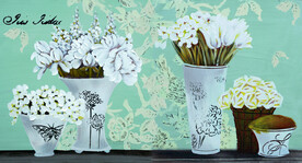 油画花卉 花瓶 抽象