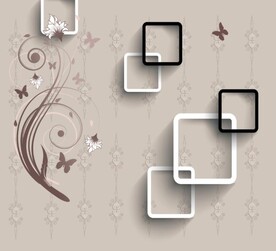 花纹蝴蝶墙纸方框 