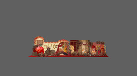 复古欧式红色美陈小景