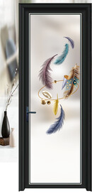 高清分层透明底平开门玻璃打印图