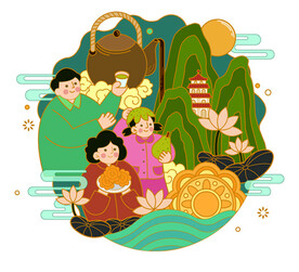 中秋节 团圆 月饼 节日 中国