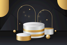 深灰色背景领奖台