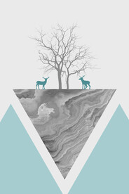 装饰画 抽象画 麋鹿