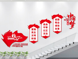 社会主义核心价值观楼道文化墙