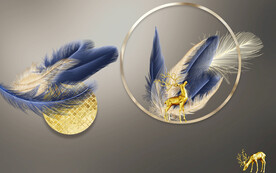 北欧羽毛背景墙