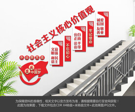 社会主义核心价值观楼梯文化墙