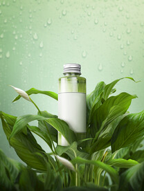 草本精华化妆品海报背景