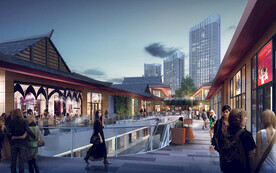 商业内街夜景效果图