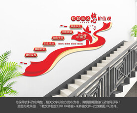 社会主义核心价值观楼梯文化墙