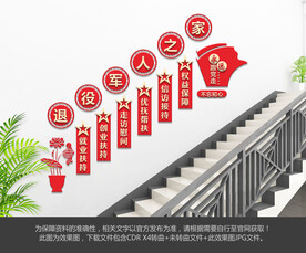 退役军人楼梯文化墙