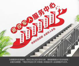 退役军人楼梯文化墙