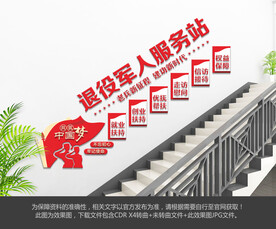 退役军人楼梯文化墙