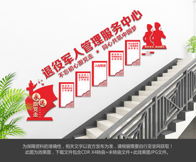 退役军人楼梯文化墙