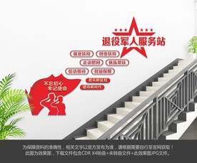 退役军人楼梯文化墙
