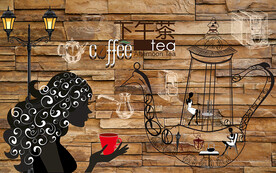 个性砖墙下午茶工装背景墙