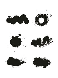 泼墨水墨毛笔纹理墨迹干毛笔笔刷