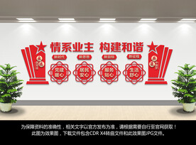 红色物业文化墙