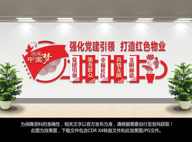 红色物业文化墙