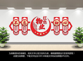 红色物业文化墙