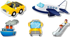 卡通风格交通工具