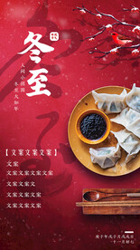 二十四节气冬至产品习俗海报