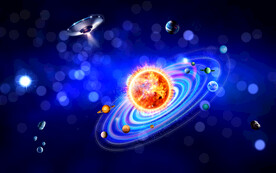 漩涡星系星空背景