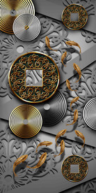 装饰画 晶瓷画 铜钱