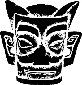 三星堆出土面具头像黑