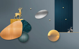 现代简约几何抽象背景墙