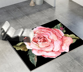 时尚花卉轻奢客厅卧室地毯地垫