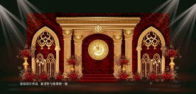 欧式红金婚礼效果图