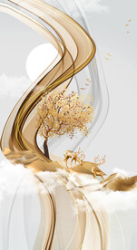 装饰画 晶瓷画 抽象线条