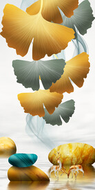 装饰画 晶瓷画 杏叶麋鹿