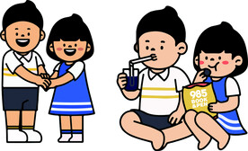 卡通 创意 男女同学