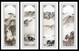 高清分层透明底推拉门玻璃打印图