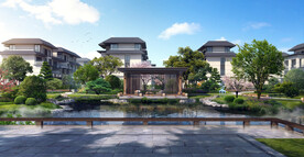 新中式别墅景观节点