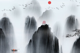 中式意境水墨背景墙