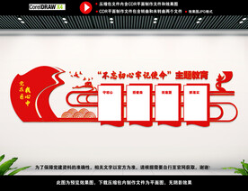 不忘初心主题教育墙