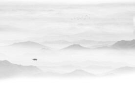 新中式水墨山水画背景墙